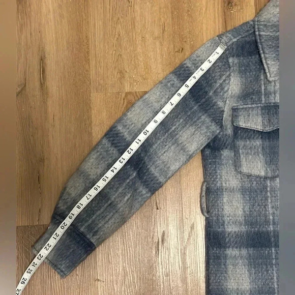 Tahari Staci Wool Blend Coat Shirt Jacket in Blue Plaid Women’s XS - Picture 6 of 7